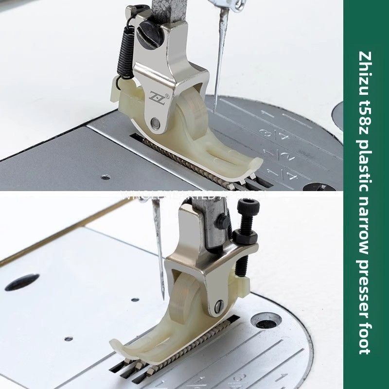 1683★  Smart foot new flat car plastic upper zipper roller presser foot T58N pressing line 0.3 small presser foot narrow wheel presser foot