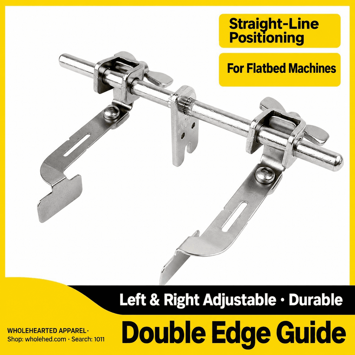 1011★ Adjustable Double Edge Guide Attachment for Industrial Flatbed Sewing Machines, Suitable for Left or Right Use.