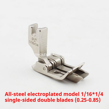 1211★ Prensatelas de doble cuchilla SP-18 totalmente de acero, prensatelas tangencial para bolsas de jeans, prensatelas de línea abierta de 0,1/0, prensatelas de doble tope para automóvil plano★