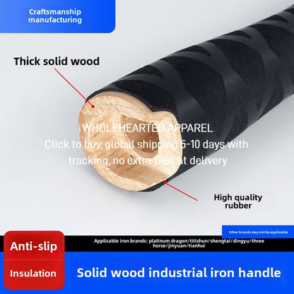 1476★  Dingyu industrial iron, solid wood handle, rubber wrap, comfortable grip, Shengtai iron replacement handle is easy to install