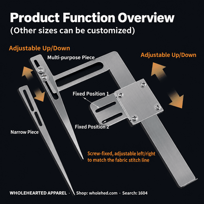 1604★ Guía de posicionamiento de pinzas de prendas y borde angular para pantalones y ropa, accesorio para máquina de coser industrial
