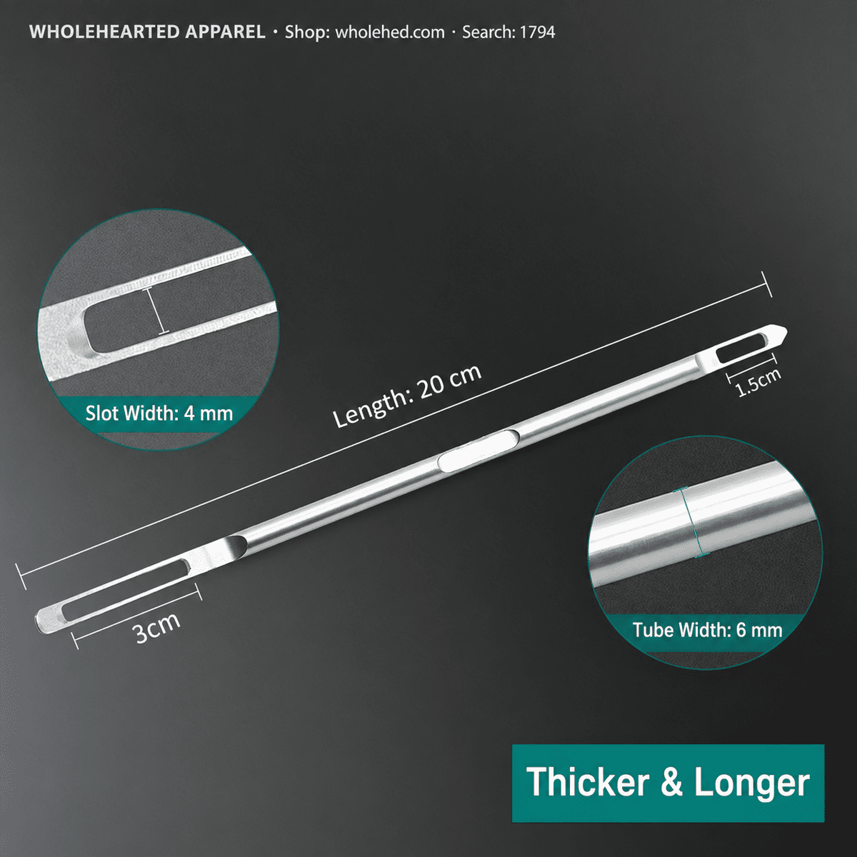 1794★ Stainless Steel Cord Threader for Elastic Waistbands, Webbing, Lace, and Eyelets.