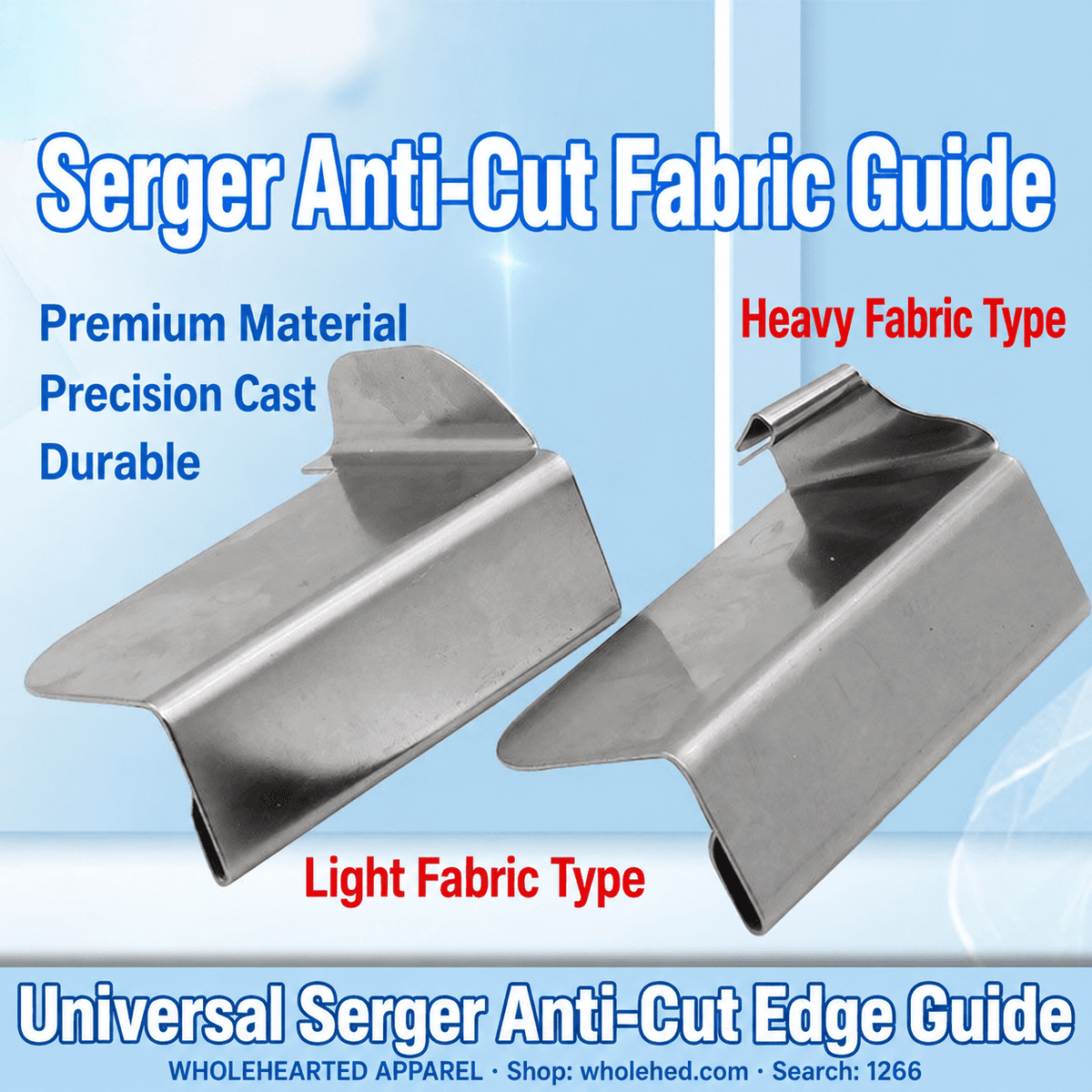 1266★ Serger Fabric Edge Guide with Anti-Cut Protection and Anti-Roll Positioning.