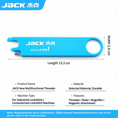1723★ JACK職業用ミシン向け多機能糸通しツール第3世代、針通し器・拡大鏡・スケール付き、ミシンアクセサリー。
