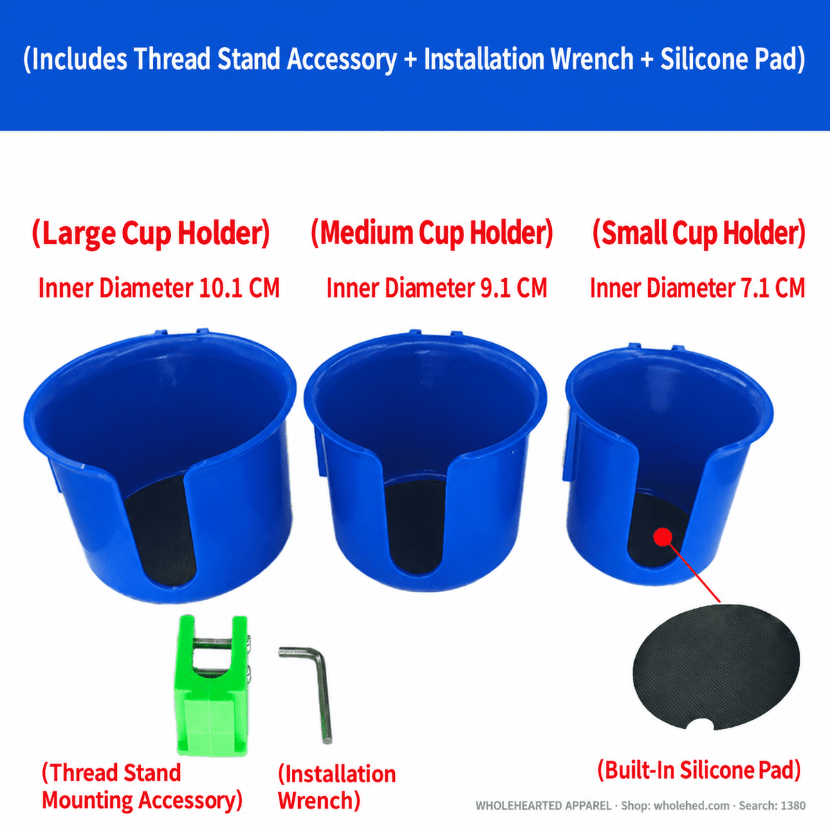 1380★ Sewing Machine Cup Holder, No-Drill Installation, Space-Saving Design, Thickened ABS Plastic.