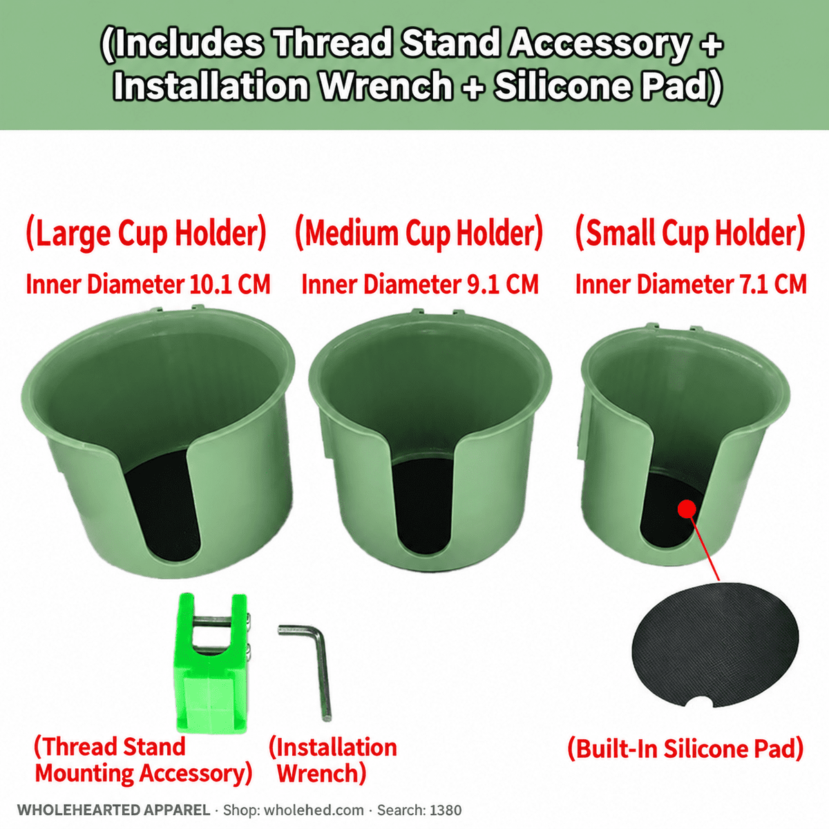 1380★ Sewing Machine Cup Holder, No-Drill Installation, Space-Saving Design, Thickened ABS Plastic.