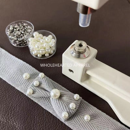 1583★  Portable handmade set bead machine hand-pressed rhinestone non-porous ABS imitation pearl four-claw nail DIY jewelry accessories★