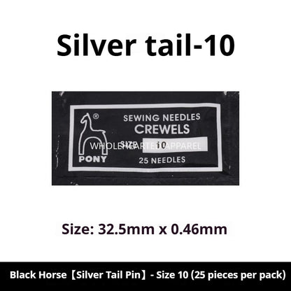 1514★ Aiguilles à broder indiennes authentiques PONY, marque cheval, marque cerf, queue dorée, 25 pièces/sachet★