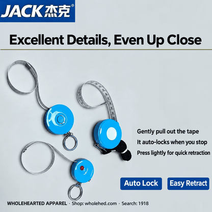 1918★ JACK Mini Auto-Lock Retractable Measuring Tape, Portable Soft Tape in Multiple Sizes