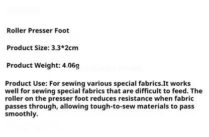 1852★ Leather Roller Presser Foot for Brother and Butterfly Domestic Electric Sewing Machines★