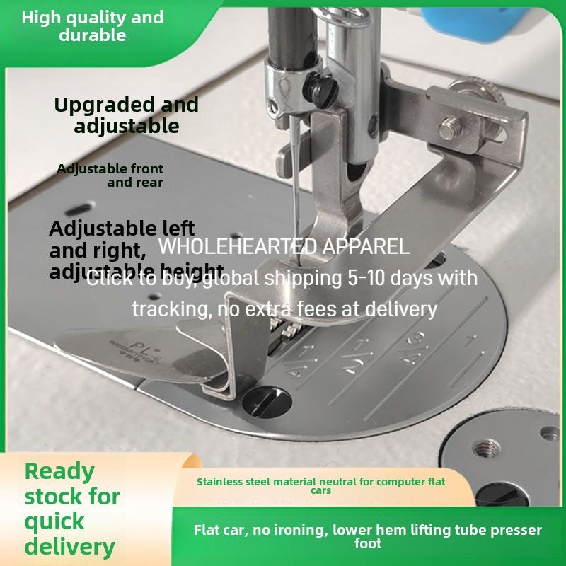 1453★  New computer flat car non-ironing, folding edge pressing foot, upper turtle back, lower folding edge non-ironing, fixed regulation, stop adjustable regulation