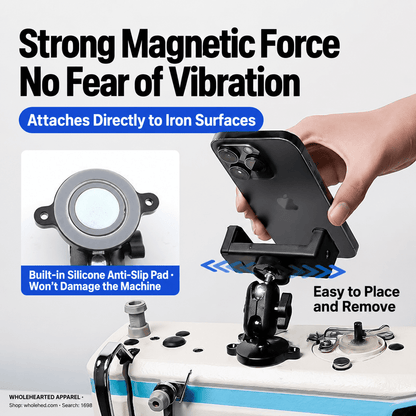 1698★ Universal Magnetic Phone Holder for Sewing Machines with Vibration-Resistant Design and Adjustable Portrait or Landscape Viewing.