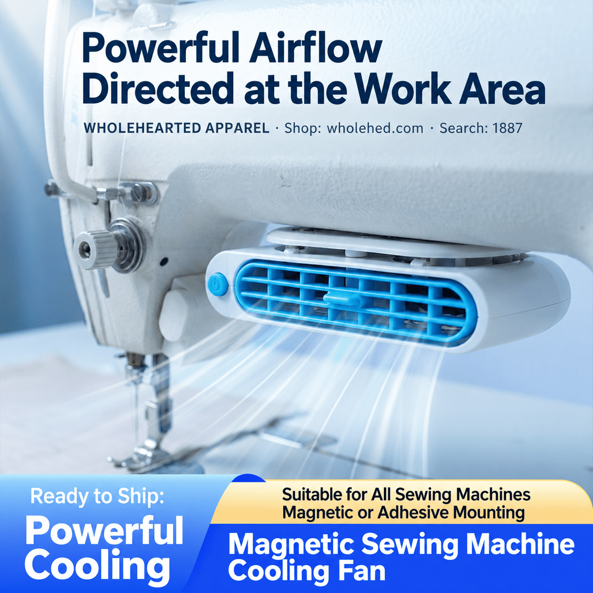 1887★ Magnetic Sewing Machine Cooling Fan with Strong Airflow for the Work Area