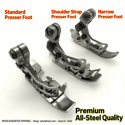 1040★ Narrow, Flat and Shoulder Strap Presser Feet for Jack and Pegasus EX 4-Thread Computerized Overlock Machines