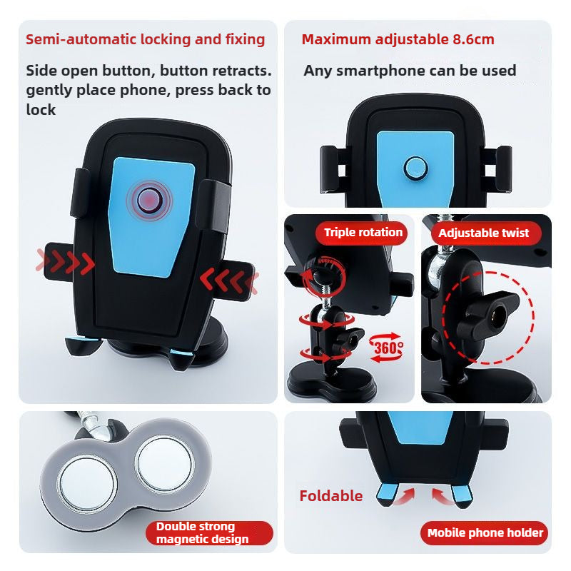 1710★  New magnetic mobile phone holder deluxe double strong magnetic anti-vibration rotatable sewing machine universal sewing accessories★