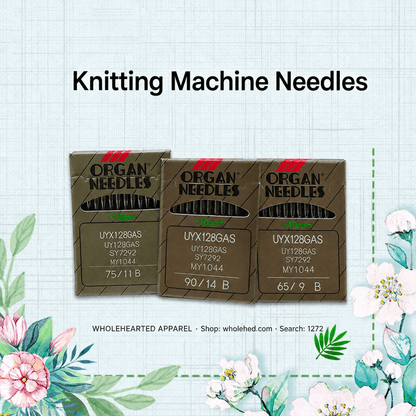1272★ Organ Needles for 3-Needle 5-Thread Coverstitch and Small Square-Head Chainstitch Machines.