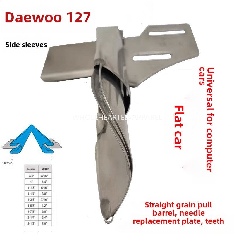1438★  Daewoo 127 141 Placket Small ironing side sleeve four fold double hemming tube, flat car straight straight wire pulling tube