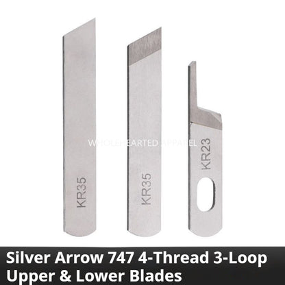 1096★ Accesorios para máquinas de coser máquina overlock Silver Arrow máquina overlock de cuatro hilos máquina overlock industrial 747 cuchillas superiores e inferiores marca Eagle genuina★