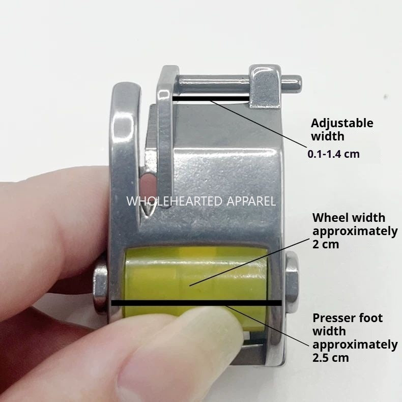 1095★  New T9 hemming roller presser foot width adjustable upper trousers collar shirt flat car does not twist wheel presser foot★