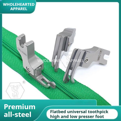 1081★  Boutique all-steel toothpick high and low presser foot, imported narrow small high and low presser foot, zipper presser foot on flat car★