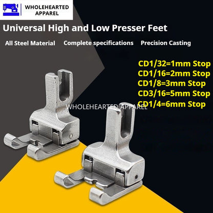 1214★  Flat car all-steel left and right universal high and low presser foot Flat car high and low presser foot, rib stop presser foot pressure 0.1 0.2 lines★