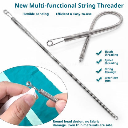 1090★  New bending rope threading tool Multifunctional spring eye piercer Clothes rubber band wearing elastic aid★