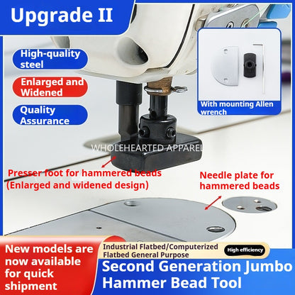1657★  Second Generation Large Hammer Bead Tool Set Hammer Bead Craft Needle Plate Foot Press Tool Clothing Sewing Machine Accessories★