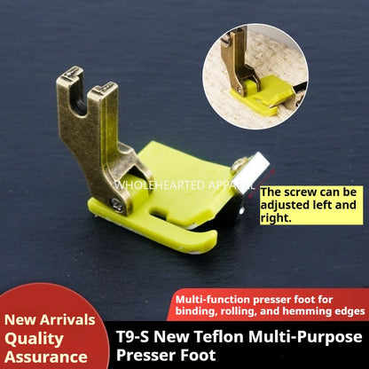 1639★  New T9-S plastic Teflon presser foot computer flat car rib crimping edge folding multi-purpose presser foot sewing accessories★