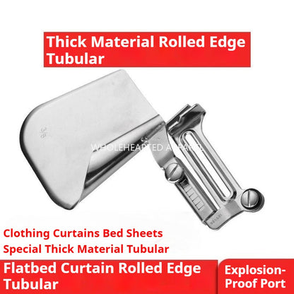 1203★ Dispositif de sertissage pour matériaux épais, tube de traction plat pour matériaux épais, rallonge spéciale de 3 cm pour le bord inférieur des draps et rideaux, dispositif d'ourlet★
