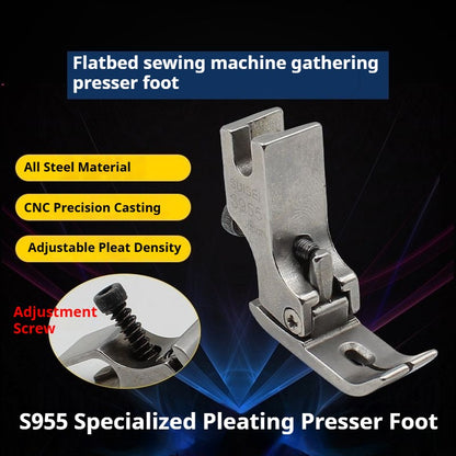 1281★ Pied-de-biche plat réglable pour machine à coudre, pied-de-biche froissant tout acier, pied-de-biche de qualité professionnelle P952 S952★