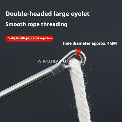 1636★ Nouvel outil à double tête haute dureté pour enfiler les cordes, grand trou, fait main, tête ronde, accessoires de couture pour cordons élastiques de pantalons★