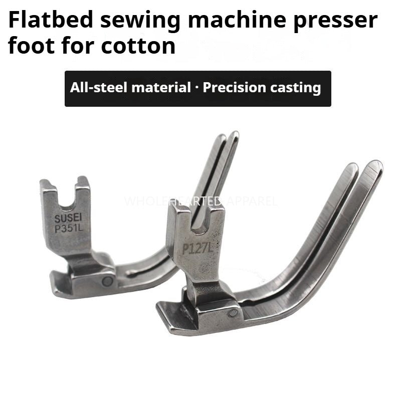 1288★ Prensatelas para algodón de automóvil plano P127L Prensatelas para sombreros totalmente de acero, línea de ropa de colcha cosida especial Prensatelas para algodón★