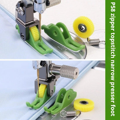 1684★  New T58N plastic roller presser foot computer flat car sewing machine zipper presser foot narrow presser foot 0.3 pressing line thickness universal★