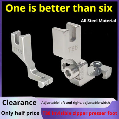 1421★  Sewing machine new T88 adjustable multi-function invisible zipper presser foot computer flat car left unilateral/right unilateral★