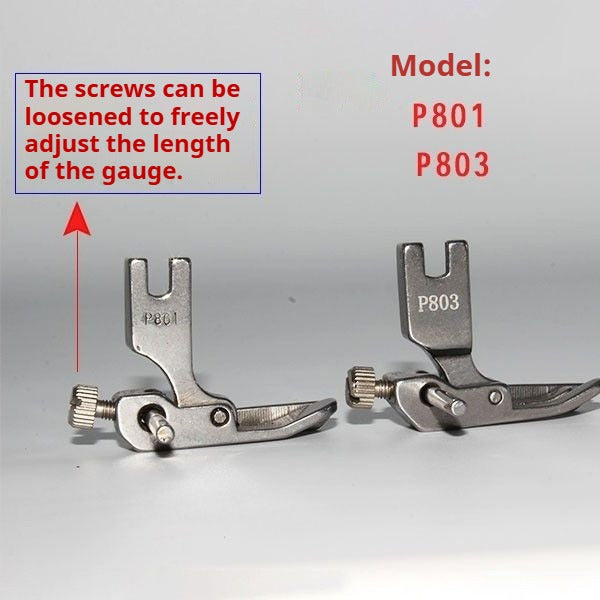 1287★ Pied-de-biche à largeur réglable et butée étroite pour chariot plat, pied-de-biche à tige de guidage réglable pour chariot plat P801 P803★