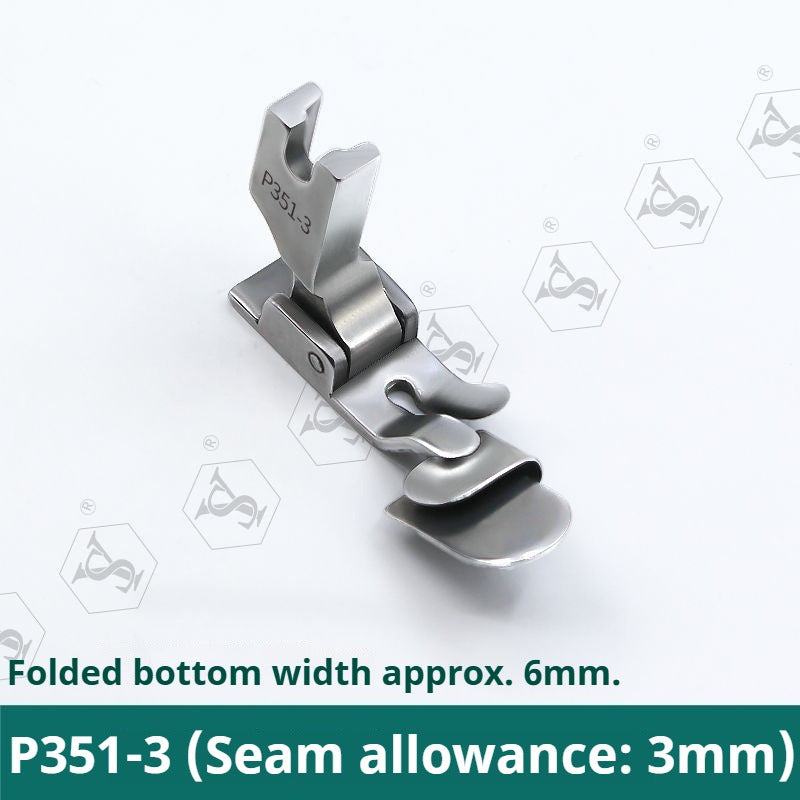 1107★  P351 non-ironing folding edge pressing foot, turtle hat under folding flat car crimping drum tool★