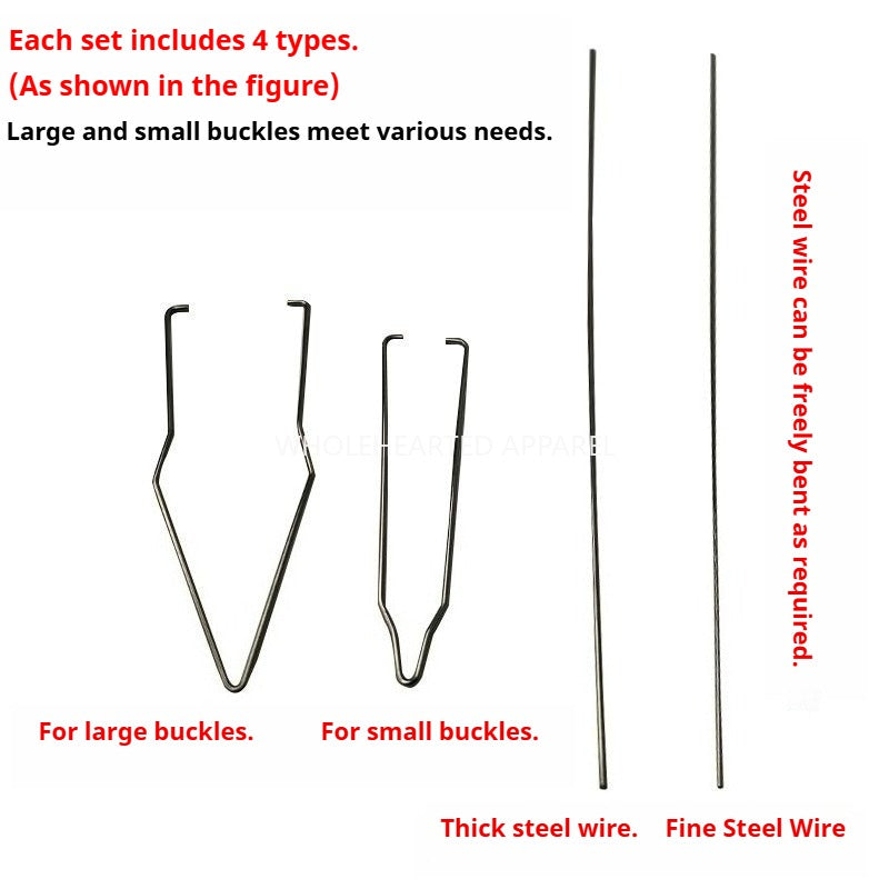 1001★ Nouveau dispositif d'enfilage de boutons haute efficacité, clip en forme de I pour la pose de boutons, boutons d'outillage, pièces détachées pour boutons, spécialement conçu pour les usines de confection★