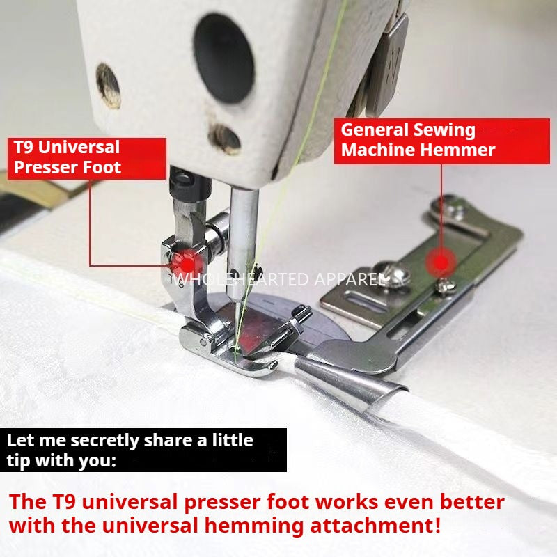 1691★  Flat car new A9 hemming device, adjustable free needle plate pulling cylinder T9 hemming presser foot★