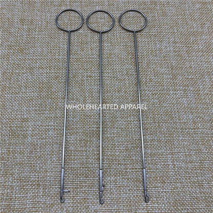 1109★ Juego completo de agujas de crochet de acero inoxidable con pasador de cinta de crochet súper largo, herramienta para enhebrar cuerdas, aguja para enhebrar cinta de crochet antiorejas★