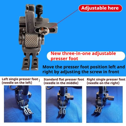 1369★  New three-in-one universal roller presser foot Three-roller presser foot Multi-function adjustable left and right unilateral presser foot 3671K★