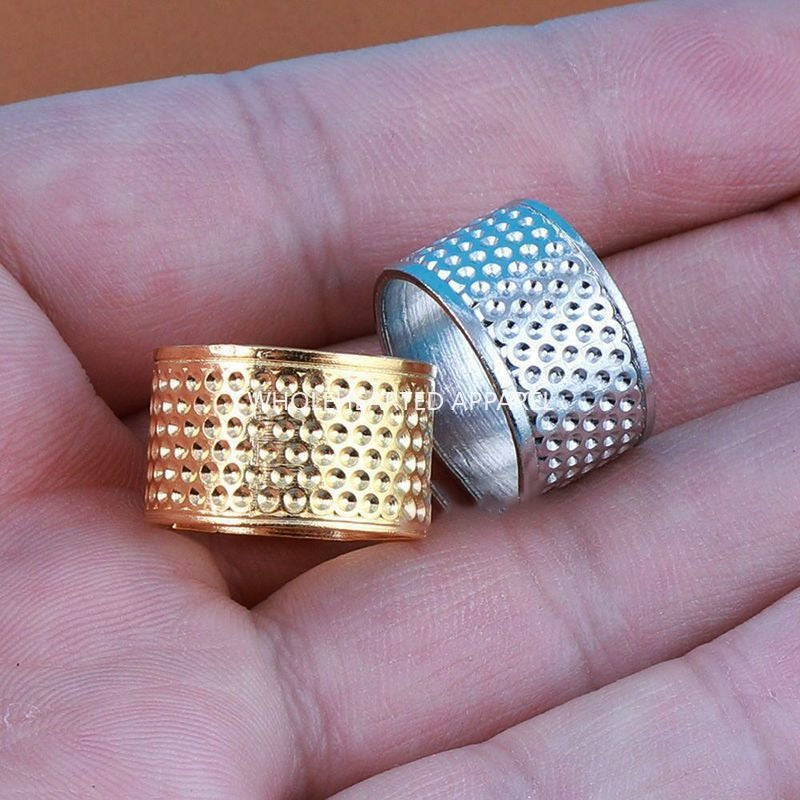 1670★ Dedal engrosado antiguo, dedal de punto de cruz cosido a mano para el hogar, dedal de aro, anillo de costura, anillo protector de dedo de boda★
