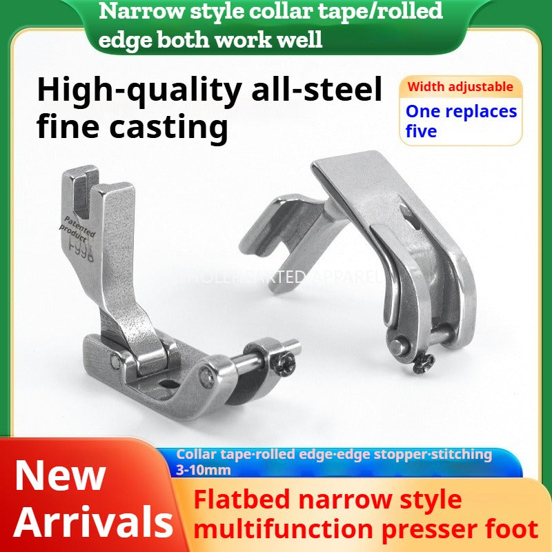 1072★  New F99B narrow upper and rear collar presser foot crimping hemming multifunctional presser foot thin and thick universal sewing machine accessories★