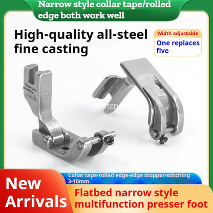 1072★  New F99B narrow upper and rear collar presser foot crimping hemming multifunctional presser foot thin and thick universal sewing machine accessories★