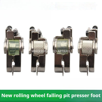 1204★ Pied presseur à rouleau plat pour voiture, nouveau pied presseur à abaissement de fosse, col supérieur, taille supérieure, pied presseur à abaissement de fosse haut et bas, ligne foncée, tangente, élastique★