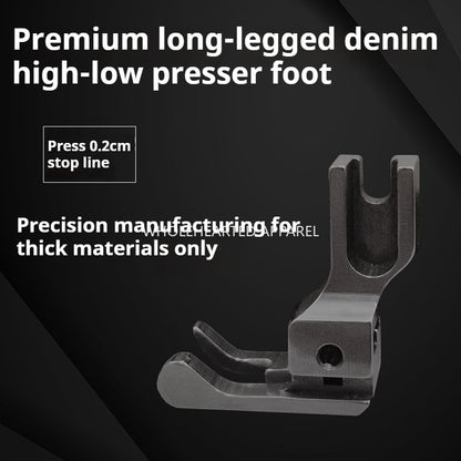 1202★  High and low presser foot for boutique denim, long and high presser foot, all steel high and low presser foot 0.2 stop edge thick material★