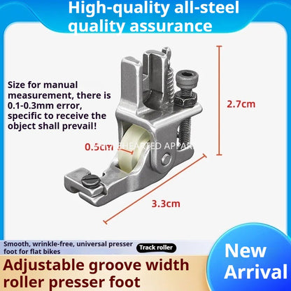1007★ New Flat Car Adjustable Invisible Zipper Roller Presser Foot Sewing Machine Zipper Special Wheel Presser Foot No Wrinkle★