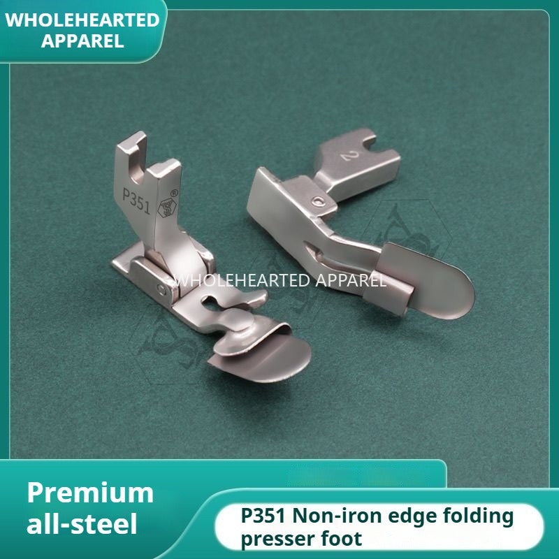1107★  P351 non-ironing folding edge pressing foot, turtle hat under folding flat car crimping drum tool★