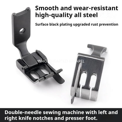 1625★ Nouveau pied-de-biche double aiguille S570 tout acier avec butée de couteau, butée latérale gauche et droite, accessoires pour machine à coudre★