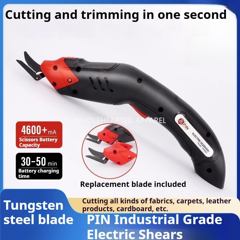1444★  New second-generation PIN electric scissors industrial rechargeable handheld electric lithium battery double scissors cloth knife clothing★