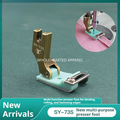 1606★  New SY-73S rib hemming hemming, hemming and brightening line, lace webbing guide strip, multi-purpose flat car presser foot★